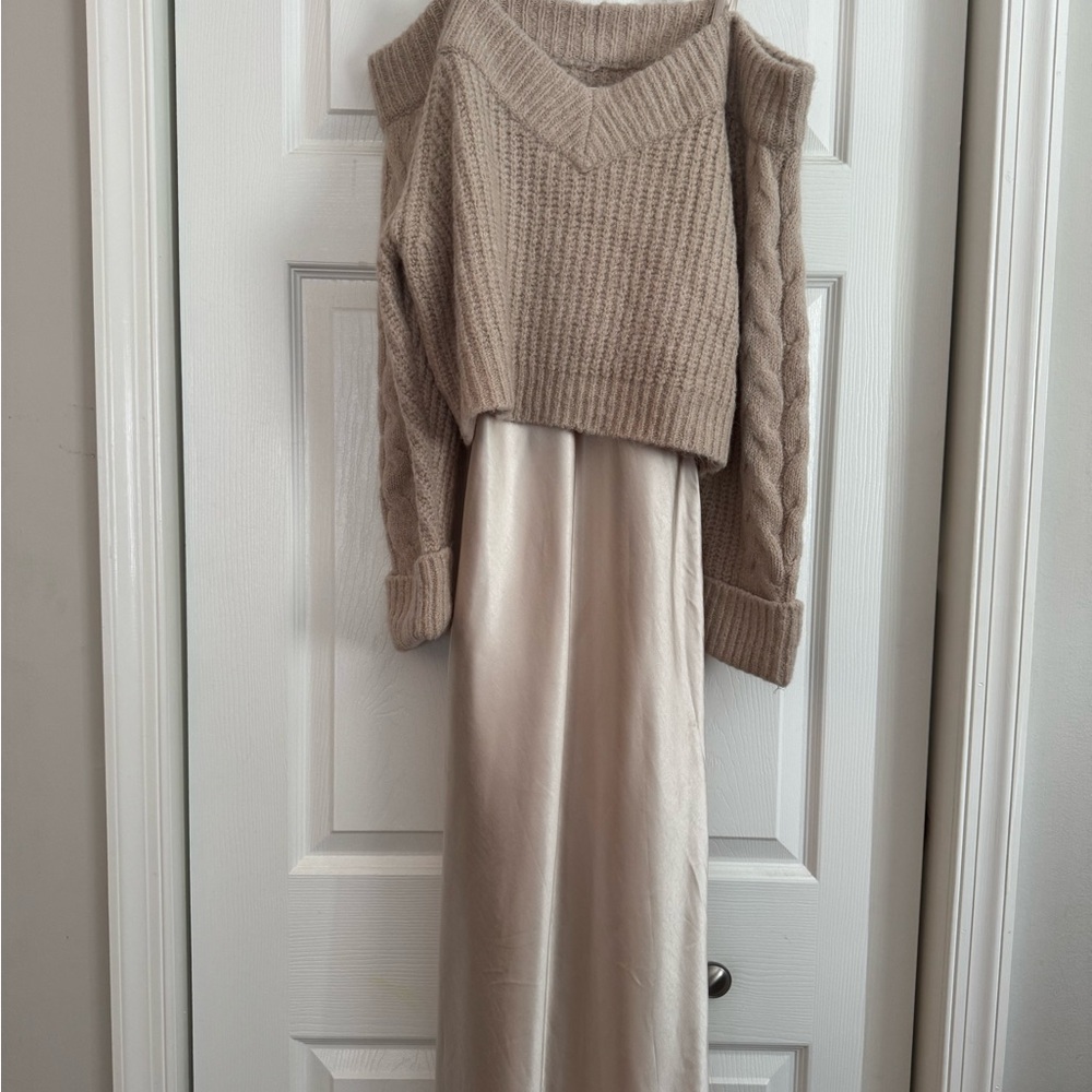 Mare Mare for Anthropologie Slip dress with attached sweater